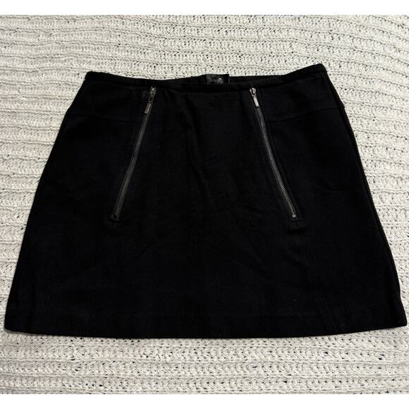 Kenar Mini Skirt Dual Zipper Accents Women's Size 10 Stretch Black - Picture 1 of 9